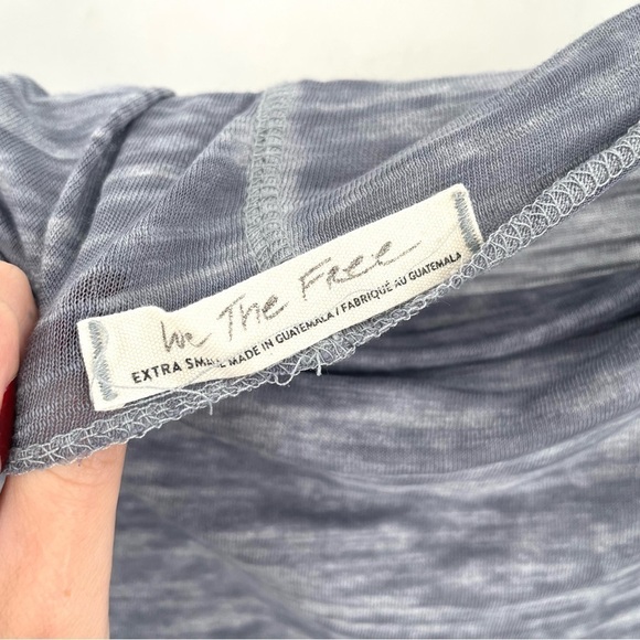 We The Free People Astrid Off the Shoulder Short Sleeve Heathered Tee Shirt top - Picture 5 of 6